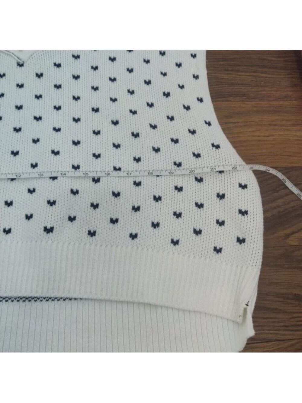 *Free People Easy Street White Black Heart Knit Sweater Vest NWOT Size M - Picture 8 of 9